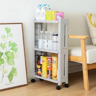 3/4 Layer Kitchen Storage Rack Fridge Side Shelf  Removable Wheels Bathroom Organizer Holder