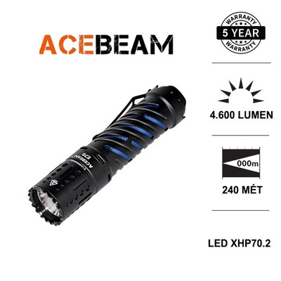 Đèn pin Acebeam E70 4600 lumen pin 21700 sạc USB-C chiếu xa 240m