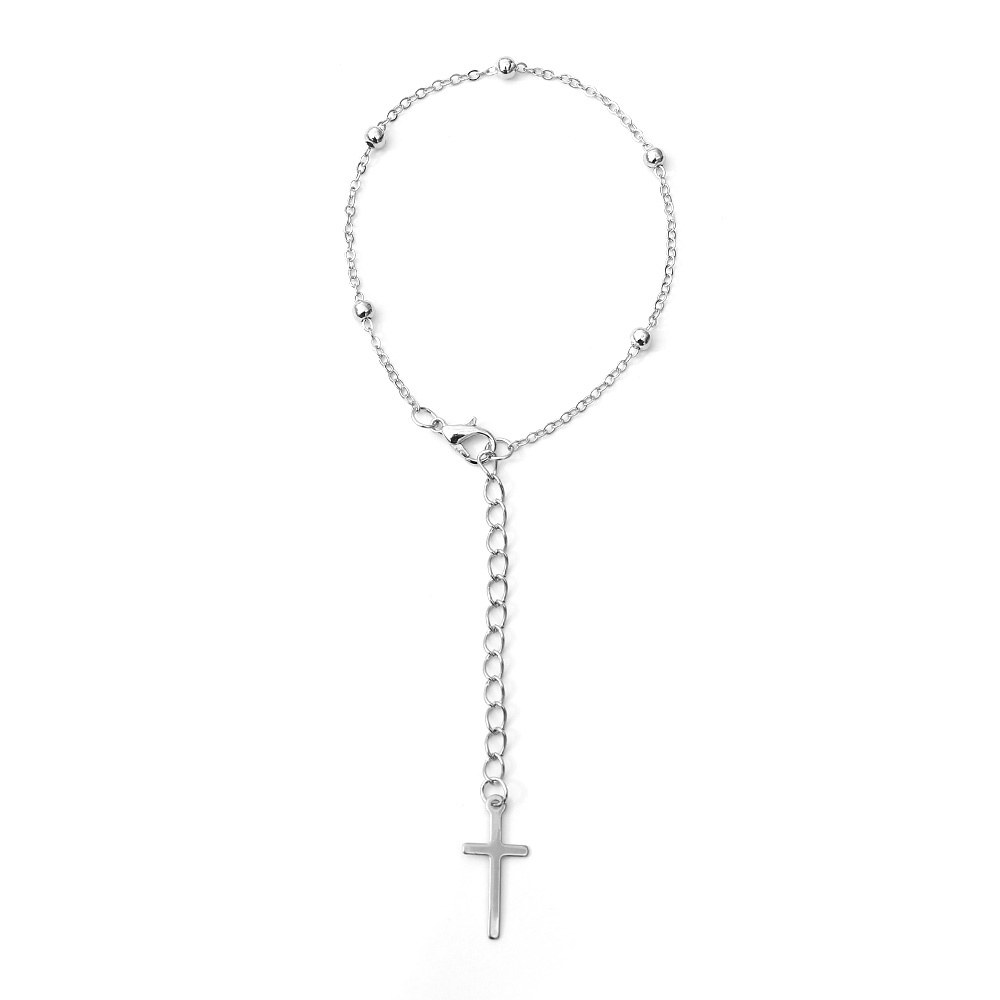 Vòng tay bằng thép không gỉ mặt hình thánh giá phong cách punk cổ điển