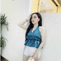 áo yếm nữ nơ trước xòe chất phi lụa có mút đẹp pl