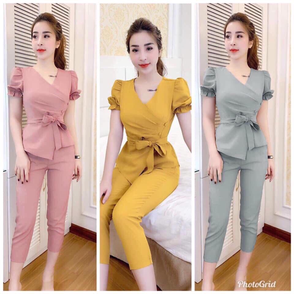 Set Bộ Vạt Chéo Thắt Nơ | BigBuy360 - bigbuy360.vn