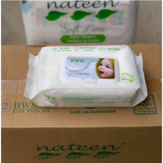 Khăn ướt Hữu Cơ NATEEN Bỉ mềm mại không xơ 80 tờ/bịch