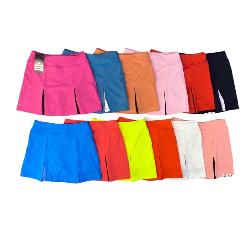 Váy tennis 2 lớp xếp ly phối màu có túi bên trong thể thao gym yoga vải poly 2 da siêu cấp