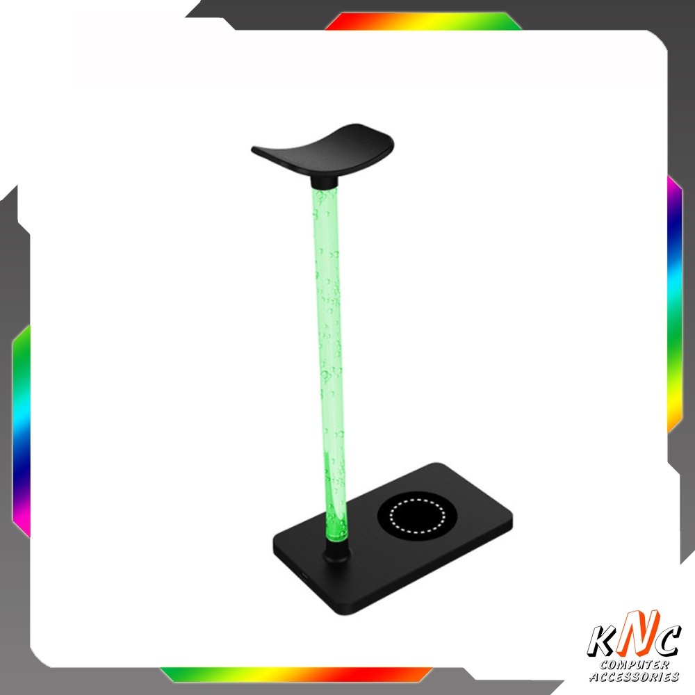 Giá Treo Tai Nghe Led Tích Hợp Đế Sạc Không Dây NFC Cho Điện Thoại Led 2 Màu - Hàng Fullbox