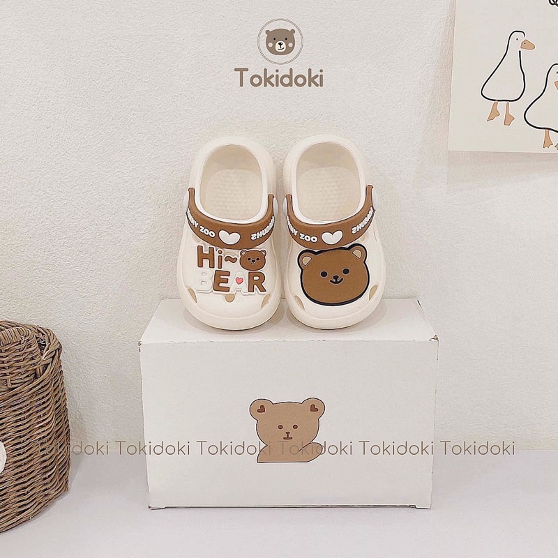 Dép crocs cho bé trai, bé gái Tokidoki nhựa mềm thoáng khí, chống trơn trượt không lùi szie