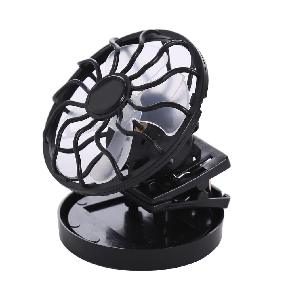 Black Portable Solar Powered Cooling Fan Clip-On Mini Fan Solar Panel Cell Beach Camping Hiking