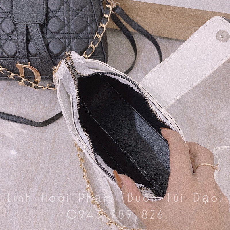 Túi kẹp nách nữ trần trám | Túi đeo chéo nữ size 23 (ảnh thật)