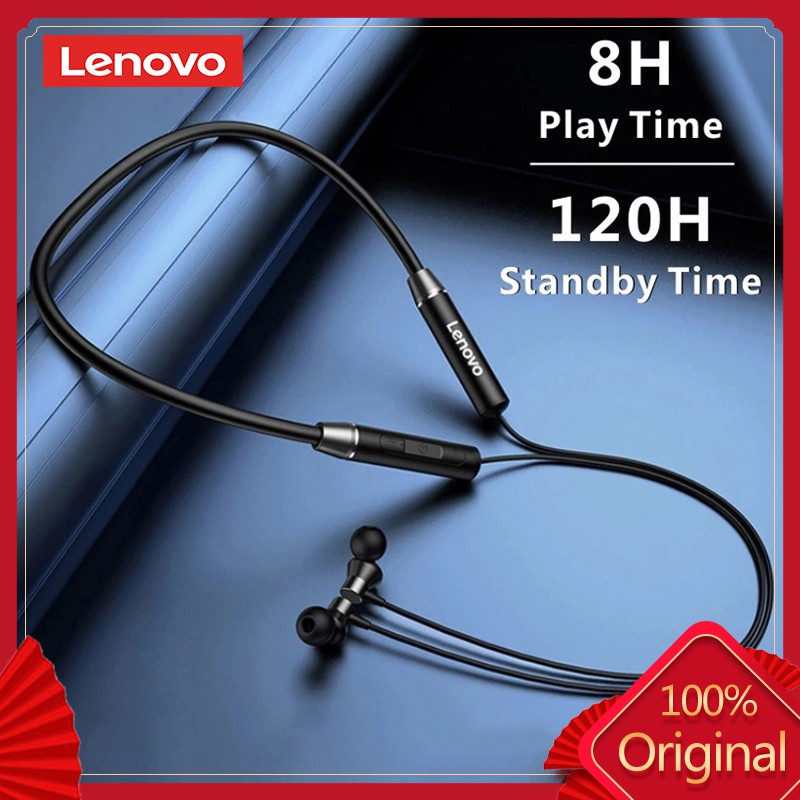 Tai nghe Bluetooth đeo cổ Lenovo HE05 chính hãng BT5.0 chống thấm mồ hôi IPX5 với Mic khử tiếng ồn