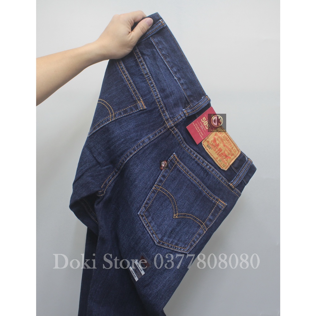 Quần Jean Ống Suông Nam Xanh Đậm SN-10, Quần Jean Nam Ống Rộng, Vải Không Co Giãn - DOKI