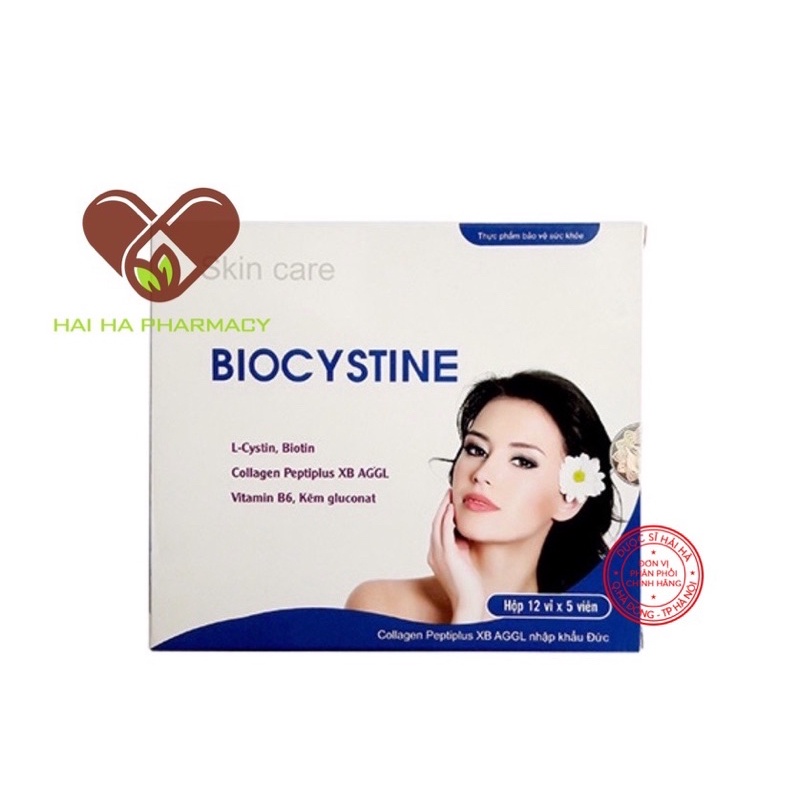 VIÊN UỐNG BIOCYSTINE - viên uống đẹp da đẹp tóc chống lão hoá, giảm mụn viêm mụn bọc Biocystine-hộp 30 viên