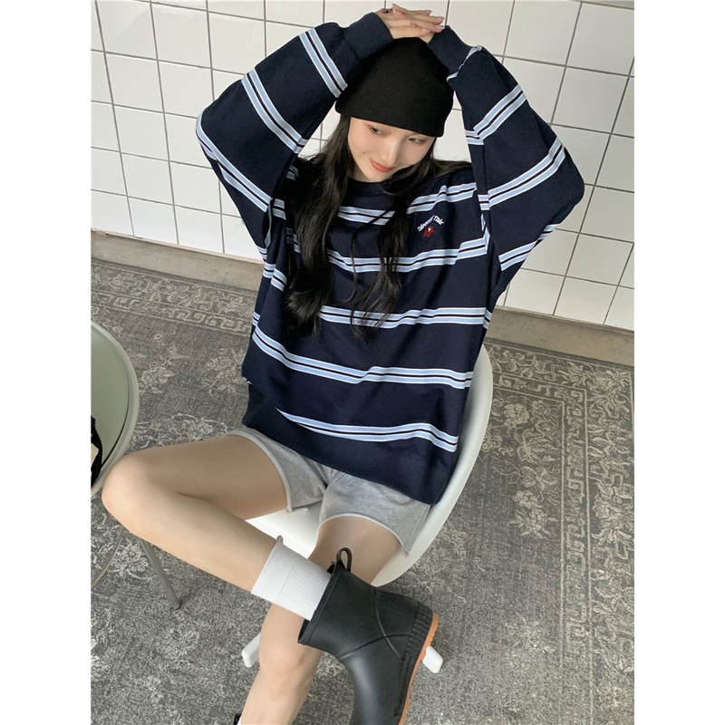 Áo Thun Nữ Tay Dài Kẻ Sọc Thời Trang Hàn Quốc | BigBuy360 - bigbuy360.vn