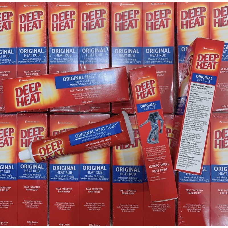 Kem xoa bóp giảm đau Deep heat original heat rub 140g