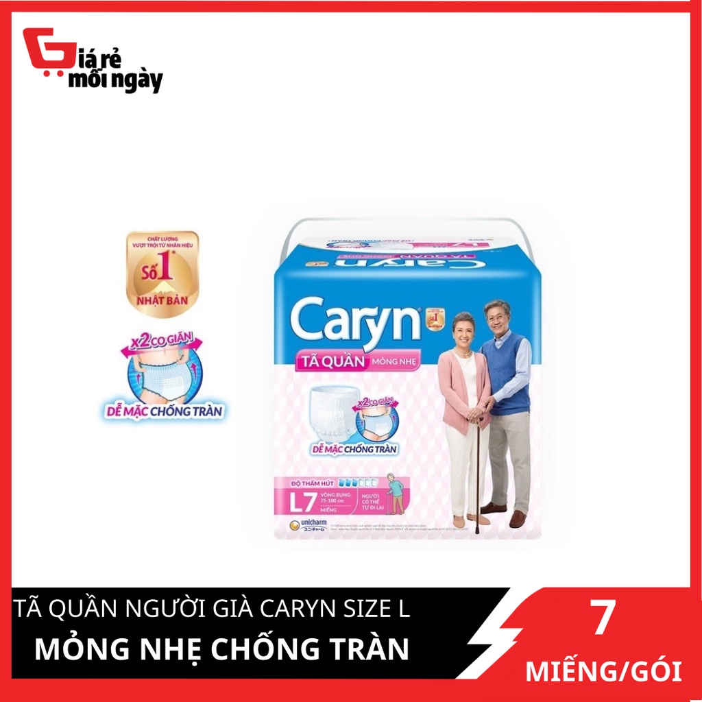 Tã Quần Người Già Caryn Mỏng Nhẹ Chống Tràn Dành Cho Người Có Thể Đi Lại Được L7