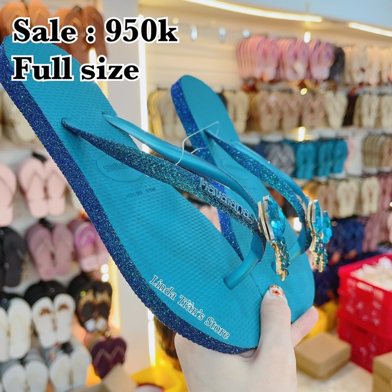 dép HVN ktv xanh biển nơ xanh