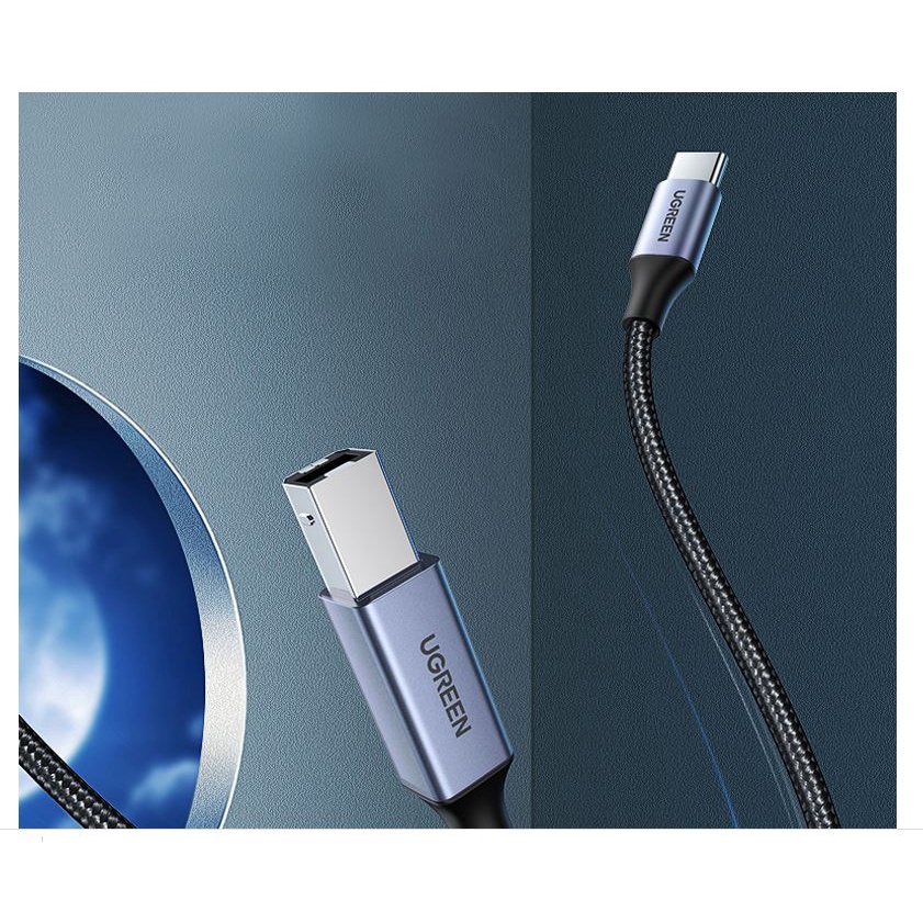 Cáp USB-C sang USB-B máy in Dài 3M Ugreen 80808 (Vỏ Nhôm)