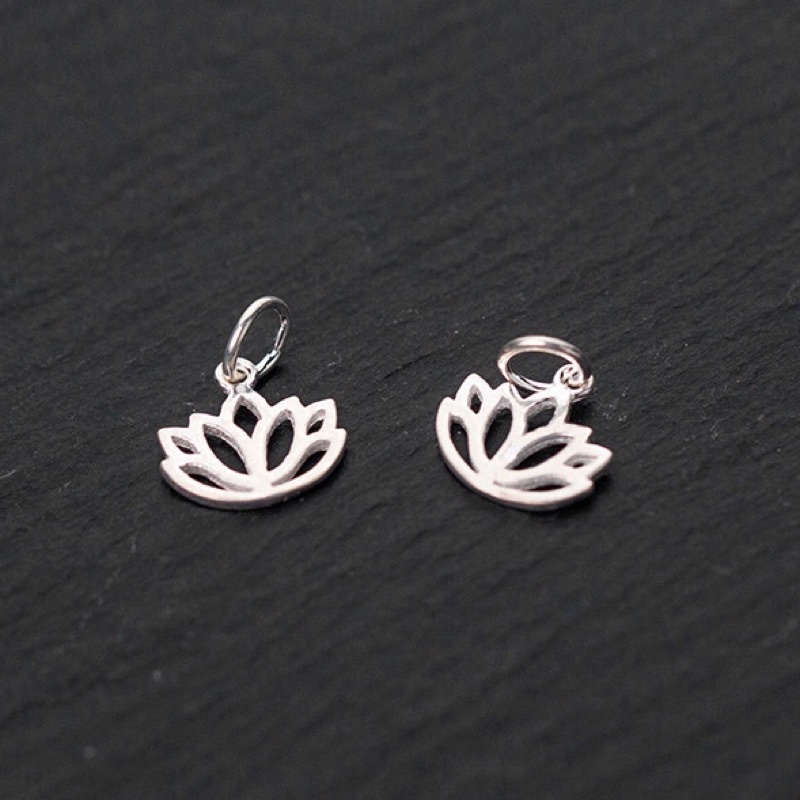 [S925] Charm bạc treo hoa sen - MH162