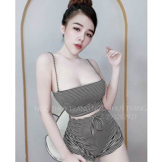 Sét bộ sọc 2 dây  sexy (UNG) 1WJ