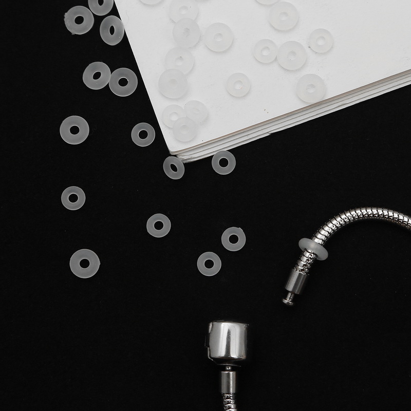 Set 25 vòng kẹp chắn hạt bằng cao su màu trắng an toàn cho vòng tay Pandora