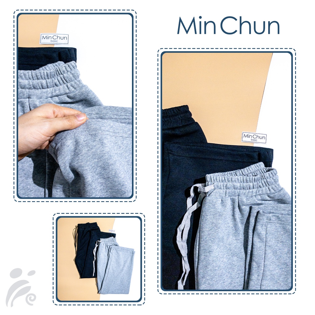 Quần Jogger thể thao Nam Nữ Đen Xám Unisex co giãn thoải mái MINCHUN QTD02