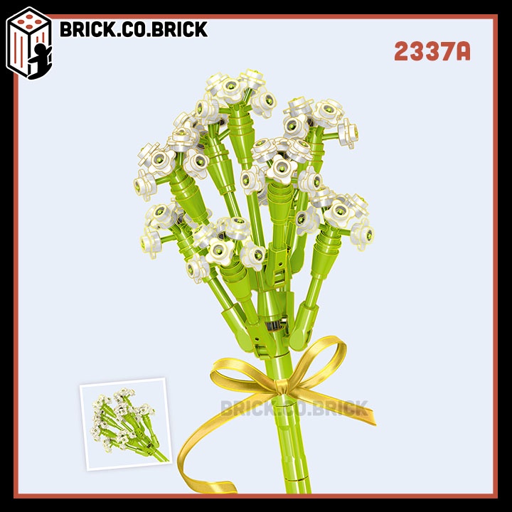 Mô hình Hoa Cỏ Cho Bé Gái Lắp ráp Hoa Cẩm Chướng Nhí và Hoa Cúc Trắng Trang Trí Nhà Cửa QL2337A