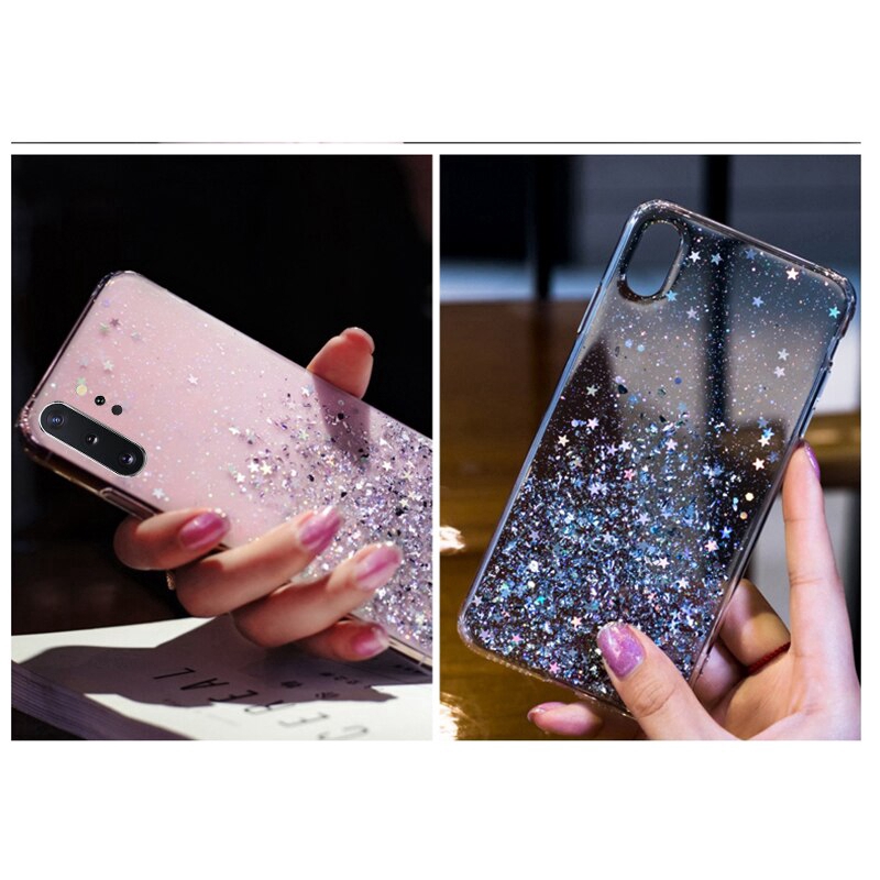 Ốp điện thoại lấp lánh hợp thời trang cho Samsung Galaxy A50 A30 A20 A10 A70 A60 A80 A50S M20 M30 Note 10 Plus 8 9