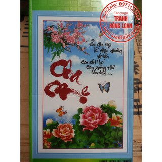 Tranh đính đá cha mẹ H714