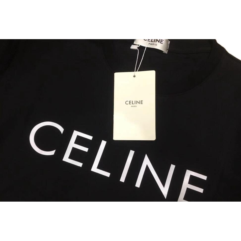 Áo Thun Cotton Ngắn Tay In Họa Tiết CELIN Thời Trang Cho Nam Nữ