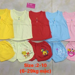 Set 5 bộ cotton cho bé gái