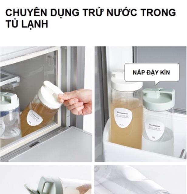 Bình nhựa Lock&amp;Lock 1.2 lít.- Chuyên dụng đựng nước trong tủ lạnh