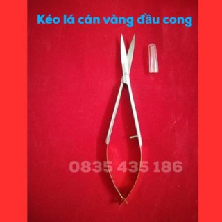 Kéo Lá Cán Vàng Đầu Cong 12cm