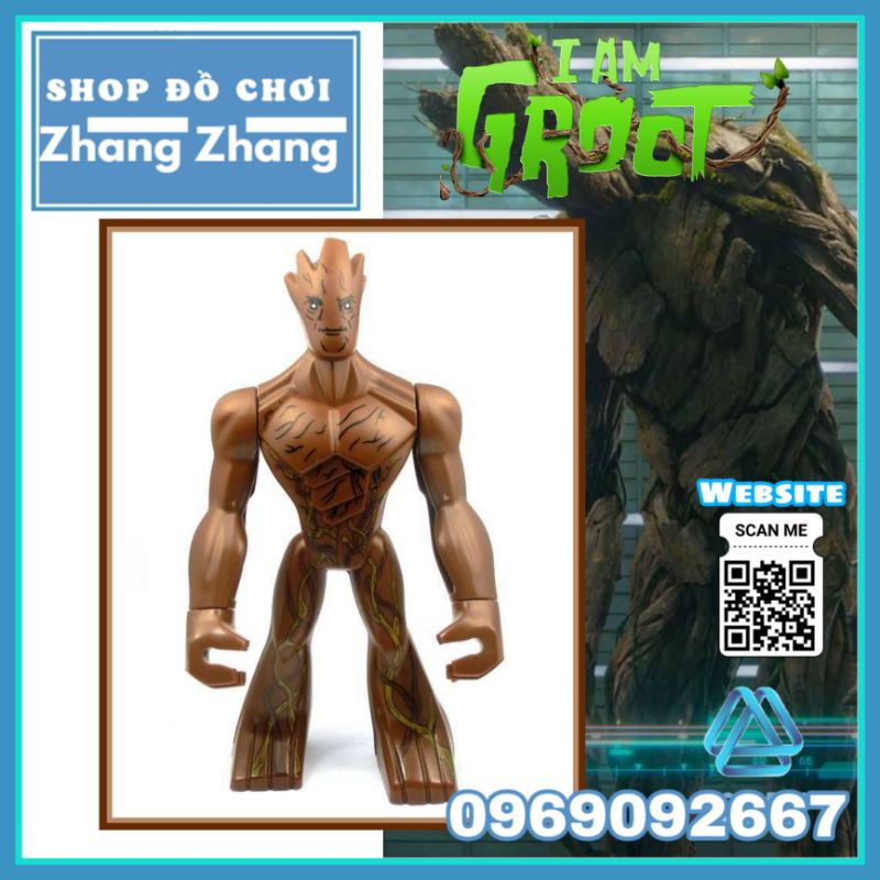 Đồ chơi Xếp hình Groot Guardian of the Galaxy Siêu anh hùng Marvel Bigfigures Minifigures Decool 0198