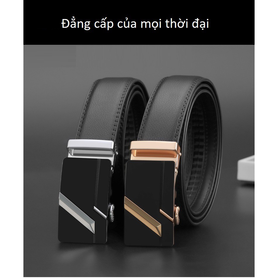 Thắt Lưng Da Nam Khóa Tự Động Cao Cấp. Dây Nịt Nam Da Bò 100%