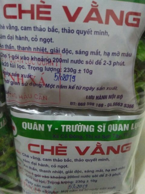 Chè vằng Lục quân 80 túi lọc luôn date mới