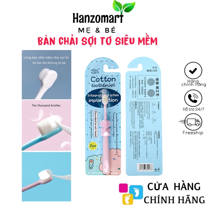 Bàn Chải Đánh Răng Cho Bé Tập Đánh Răng Sợi Lông Tơ Siêu Mềm (1_ 4 Tuổi)