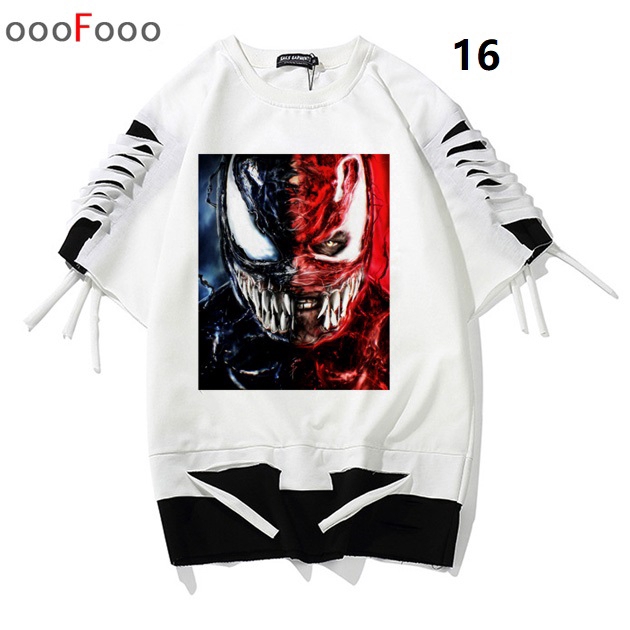 new movie tshirt Venom Spiderman Marvel Avengers Áo ngắn tay không cổ Áo thun Thời Trang Nam unisex