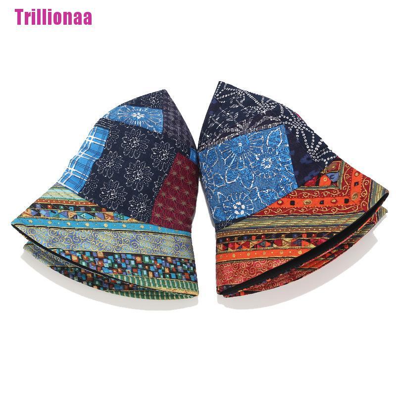 Mũ Bucket Chống Nắng In Họa Tiết Vintage Thời Trang Cho Nam Và Nữ