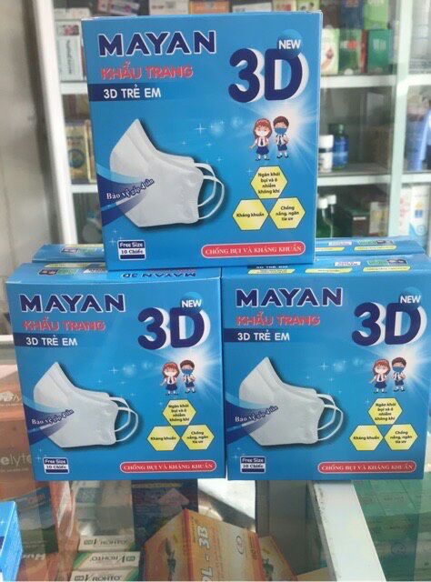 Khẩu trang MAYAN 3D Trẻ em (hộp 10 chiếc)