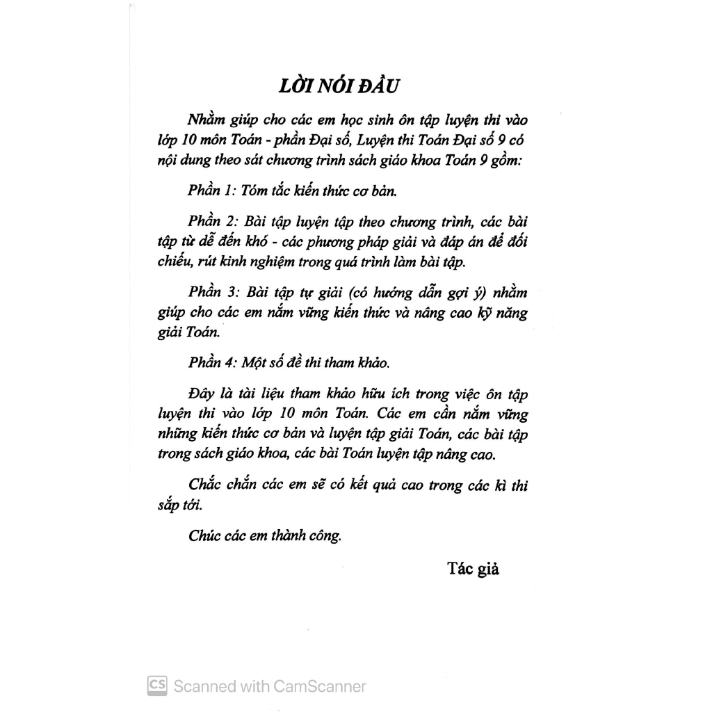 Sách - Luyện Thi Toán Đại Số 9