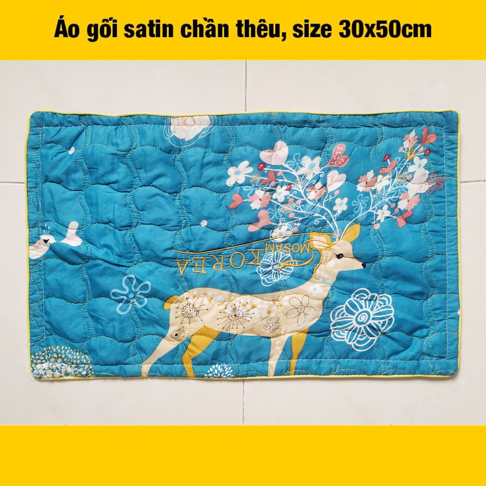 Áo gối 30x50cm chần thêu, có khóa kéo - ẢNH THẬT 100% | Mùng mền giá sỉ Hy