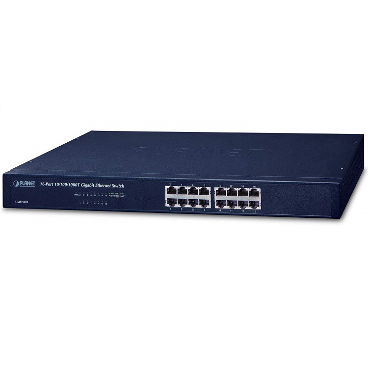 Thiết Bị Chia Cổng Mạng Planet GSW-1601, Gigabit Ethernet Switch 16-Port 10/100/1000Mbps hàng chuẩn