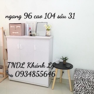 Tủ giày dép nhựa 3 cánh trắng ngang 96 cao 104(TPHCM)