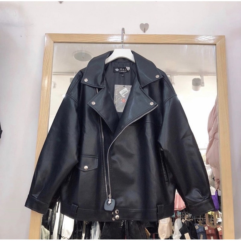 ÁO DA BIKER ULZZANG CÓ ĐAI