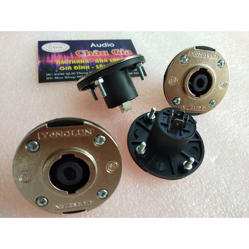 Speakon cái mặt nhôm mẫu tròn 4 cái Audio Châu Gia
