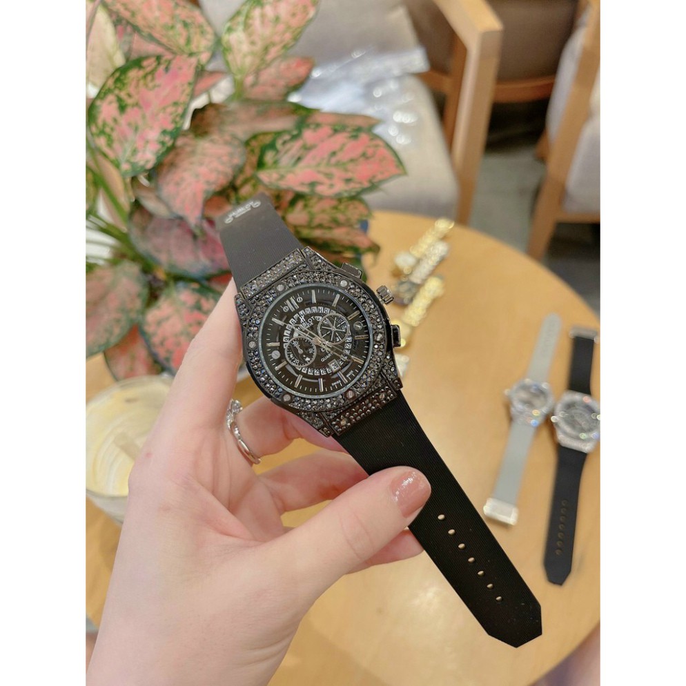 Đồng hồ nam nữ Hublot - đồng hồ unisex cặp đôi dây cao su có bảo hành 12tháng