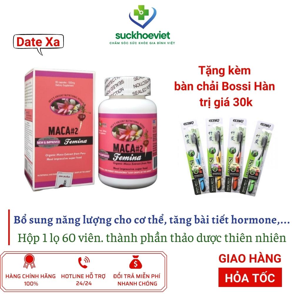 Maca#2 viên uống hỗ trợ giúp tăng cường sinh lý nữ, maca 2 hộp 60 viên