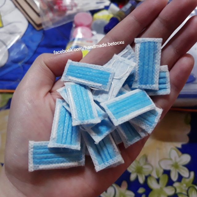 Đồ chơi miniature 1:12 cho búp bê_ Khẩu trang đeo cho búp bê