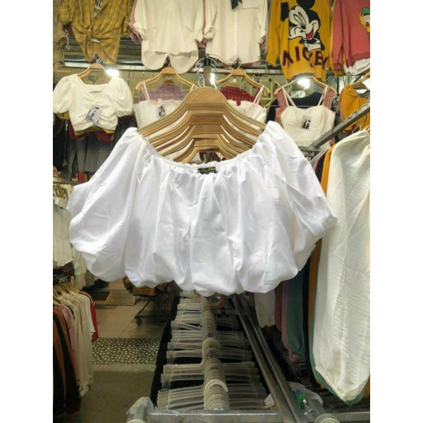 Áo voan crop top tay phồng cúp ngực siêu đẹp (A15