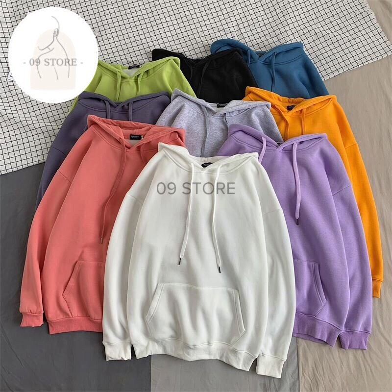 Áo hoodie trơn, áo nỉ trơn có mũ phong cách Hàn Quốc