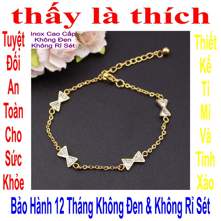 Lắc chân em bé họa tiết nơ đá xinh xắn - An toàn cho trẻ - Cam kết 1 đổi 1 nếu hoen, gỉ sét