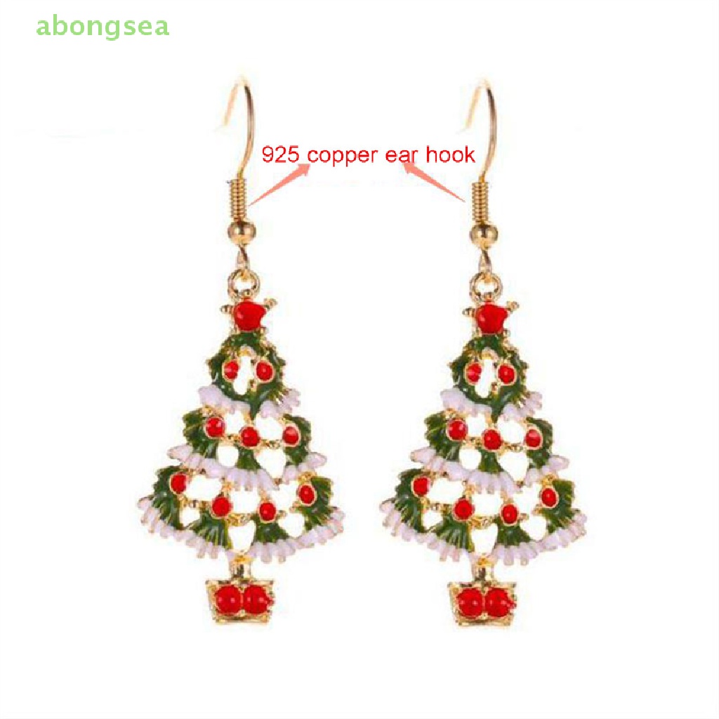 Khuyên Tai Dáng Dài Mặt Hình Ông Già Noel / Người Tuyết Thời Trang Giáng Sinh
